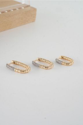 گوشواره استیل (فولاد) طلائی استیل (فولاد) By Zeyna Aksesuar - کد 887606211