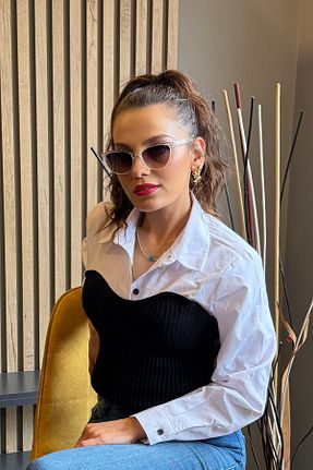 عینک آفتابی سفید زنانه 56 By Harmony - کد 887606814