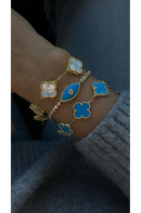 دستبند نقره آبی زنانه 925 عیار GÜLŞAH SEZER - کد 887623534