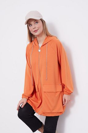 کلاه و ابایا نارنجی زنانه بافتنی Levidor - کد 887631340
