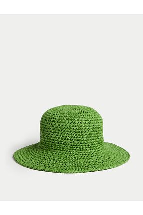 کلاه سبز زنانه حصیر Marks & Spencer - کد 834430370