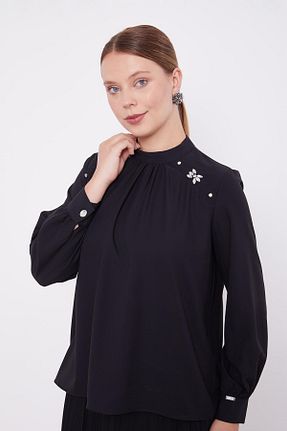 بلوز مشکی زنانه ساده Levidor - کد 887633479