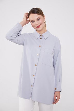 پیراهن طوسی زنانه رگولار Levidor - کد 887897680