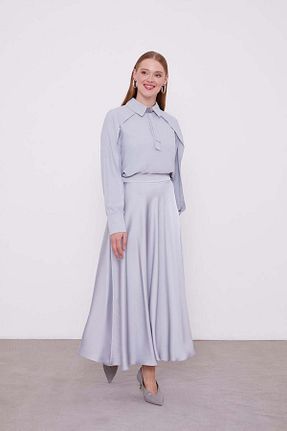 بلوز طوسی زنانه ساده Levidor - کد 887899698