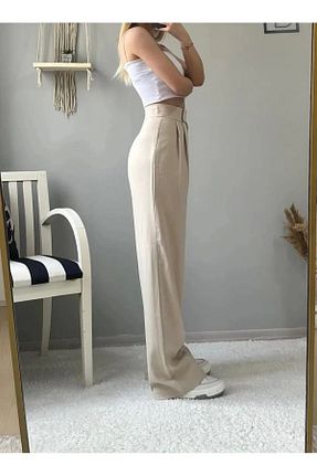 شلوار پارچه ای طوسی زنانه بلند PALAZZO - کد 814015611