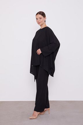 ست بالاتنه و پائین تنه حجاب مشکی زنانه رگولار Levidor - کد 887636901