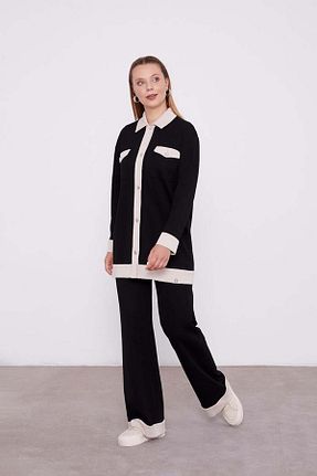 ست بالاتنه و پائین تنه حجاب مشکی زنانه اورسایز Levidor - کد 887637224