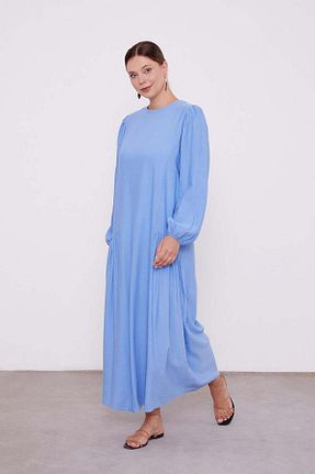 لباس حجاب آبی زنانه 3/4 Boy Levidor - کد 887636015