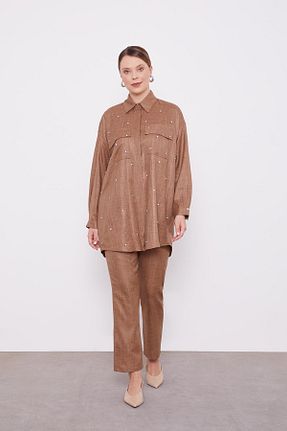 ست بالاتنه و پائین تنه حجاب سفید زنانه اورسایز Levidor - کد 887643039