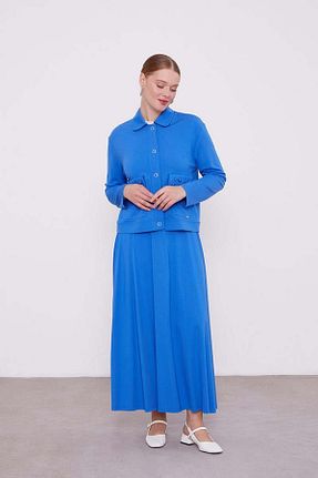 ست بالاتنه و پائین تنه حجاب سرمه ای زنانه رگولار Levidor - کد 887636267