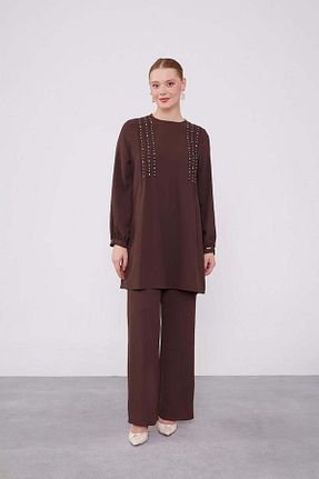 ست بالاتنه و پائین تنه حجاب سرمه ای اورسایز Levidor - کد 887636900