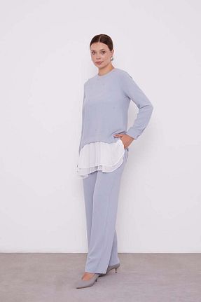 ست بالاتنه و پائین تنه حجاب طوسی زنانه رگولار Levidor - کد 887636858