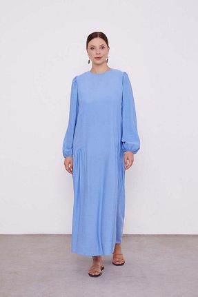 لباس حجاب آبی زنانه 3/4 Boy Levidor - کد 887636015