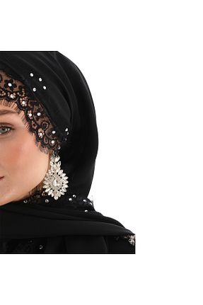 شال مشکی زنانه کرپ AGH Değerli Hediyeler - کد 887628630