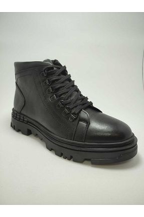 بوت / نیم بوت مشکی مردانه چرم خالص deriessem - کد 887684898