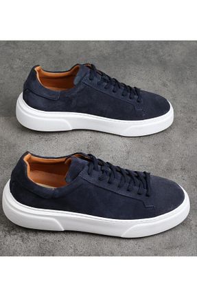 کفش اسنیکر سرمه ای مردانه چرم اصل BAGSSHOES - کد 887694298