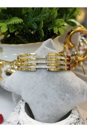 دستبند استیل (فولاد) زرد زنانه روکش طلا KONYA ÇELİK TAKICIM - کد 887720674