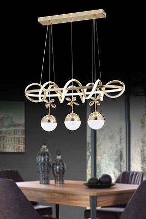 لوستر طلائی آلومینیوم EY-EL TASARIM - کد 858619858