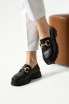 کفش لوفر مشکی زنانه چرم مصنوعی Moda Amour - کد 877377403
