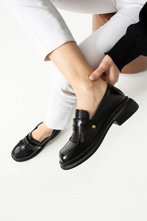 کفش لوفر مشکی زنانه چرم مصنوعی Moda Amour - کد 877541764