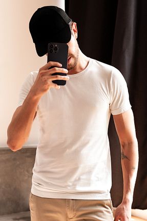 تیشرت سفید زنانه اسلیم فیت Tshirto - کد 888145168