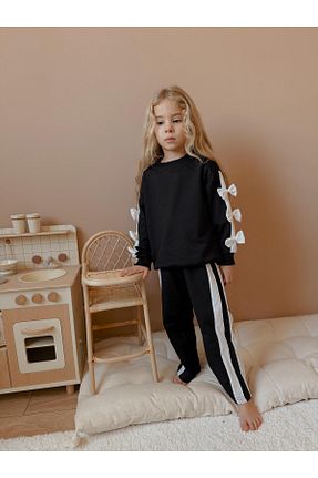 ست بالاتنه و پائین تنه مشکی بچه گانه بافت YİGİT BUTİK - کد 888158810