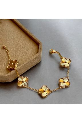 دستبند استیل (فولاد) طلائی زنانه استیل (فولاد) bellss accessory - کد 887765278