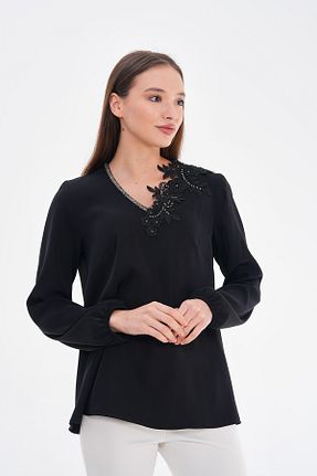 بلوز سایز بزرگ مشکی زنانه اورسایز Loom Boutique - کد 887782734