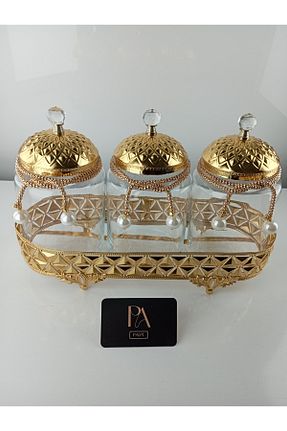 کوزه شیشه ای طلائی شیشه Palpe - کد 887811493