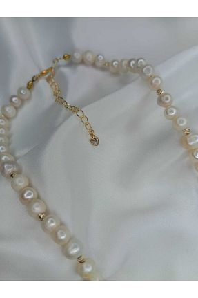 گردنبند جواهر بژ زنانه مروارید Agate - کد 888294313