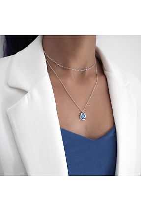 گردنبند نقره آبی زنانه 925 عیار sorenthe - کد 887875163