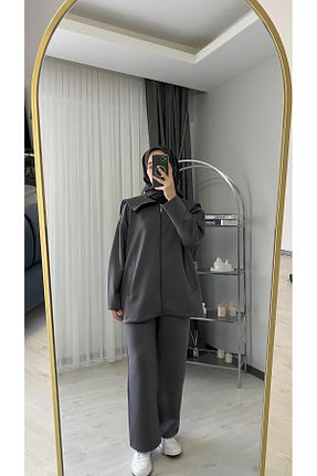 ست بالاتنه و پائین تنه طوسی زنانه لیکرا Zadeco - کد 887895256