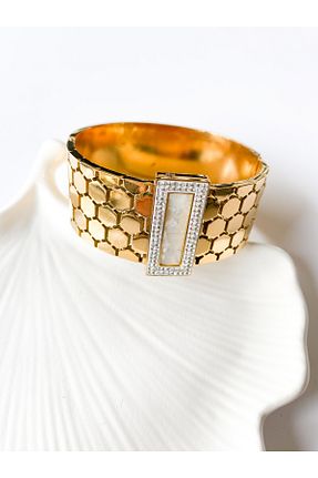 دستبند استیل (فولاد) طلائی زنانه استیل (فولاد) Venüs Accessory - کد 698584023