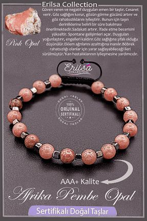 دستبند جواهر صورتی زنانه سنگ طبیعی Erilsa - کد 887087164