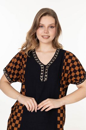 لباس سایز بزرگ مشکی زنانه بافتنی mervemoda - کد 888336275