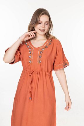 لباس نارنجی زنانه بافتنی mervemoda - کد 887943033