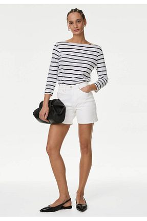 شلوارک و برمودا سفید زنانه رگولار Marks & Spencer - کد 835577186
