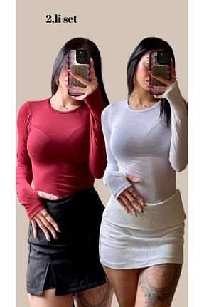 بلوز قرمز زنانه ساده blck & premium - کد 887973651