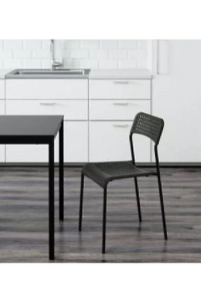 صندلی آشپزخانه مشکی پلاستیک IKEA - کد 205146153