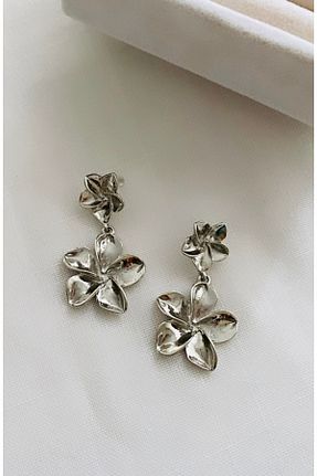 گوشواره جواهر طوسی برنجی VNS Accessories - کد 888008621