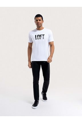 تیشرت سفید مردانه رگولار Loft - کد 888023633