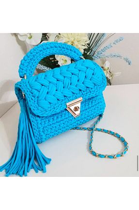 کیف دستی آبی ابعاد کوچک Handmade - کد 888032300