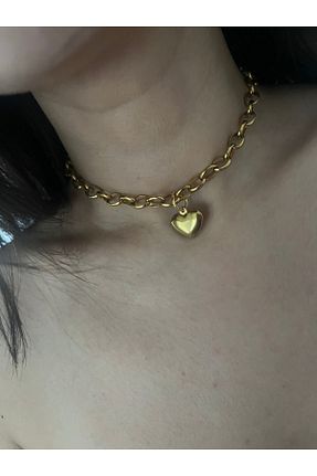 گردنبند استیل ( فولاد ) زرد استیل (فولاد) Hoop jewelery - کد 888061252