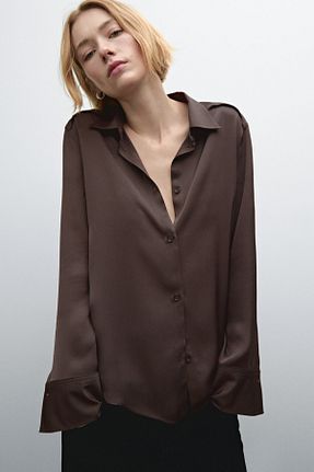 پیراهن زرشکی زنانه رگولار Massimo Dutti - کد 888111257