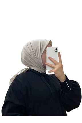 روسری آبی کرپ ساتن ابریشم Aker - کد 888118804