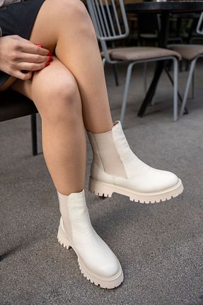 بوت / نیم بوت نباتی زنانه چرم خالص LAMİNTA - کد 888112556