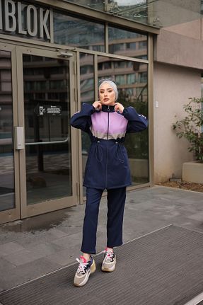 ست گرمکن حجاب سرمه ای زنانه رگولار MİMİ Luxury Wear - کد 887497478