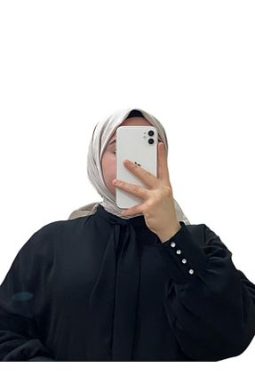 روسری آبی کرپ ساتن ابریشم Aker - کد 888118804