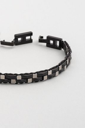 دستبند استیل (فولاد) طوسی مردانه استیل (فولاد) So Chic - کد 888122480