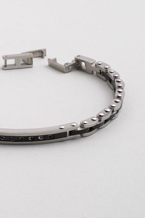 دستبند استیل (فولاد) سفید مردانه استیل (فولاد) So Chic - کد 888122556